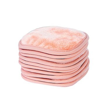 Eurow Makeup Removal Cleaning Cloth, Washable and Reusable, 5 by 5 Inches, Coral, Pack of 10