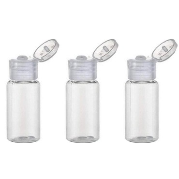 12PCS 30ml 1oz BPA Free Clear Empty Plastic Flip Cap Bottle Jar Pot Vial Container For Emulsion Liquid Makeup Lotion Emollient Water Comestic Shower Gel Sample