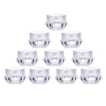 100Pcs Clear Refillable Empty DIY Cosmetic Pot Jar...