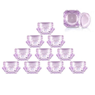 100Pcs Purple Refillable Empty DIY Cosmetic Pot Ja...