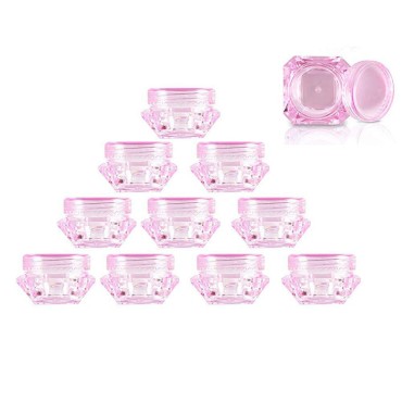 100Pcs Pink Refillable Empty DIY Cosmetic Pot Jars...