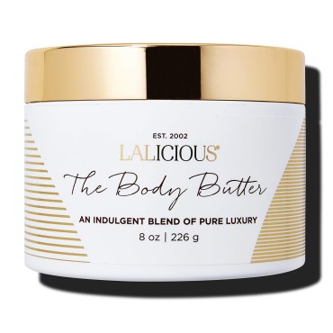 LaLicious The Body Butter - Hydrating Body & Skin Moisturizing Cream with Whipped Shea Butter, Vitamin E, Cucumber Extract & Apricot Oil - No Parabens (8oz)