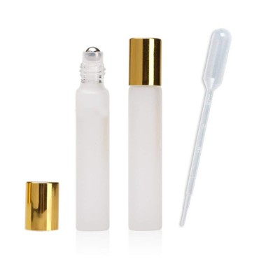 12Pcs 10ml Refillable Empty Frosted Glass Roller B...