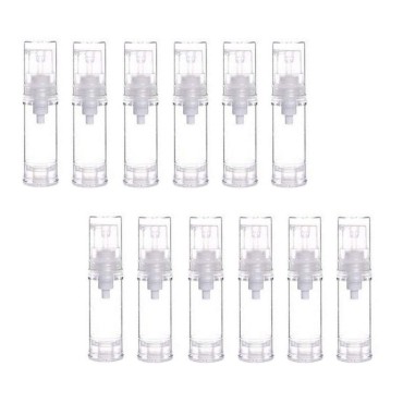 12Pcs Clear Plastic Airless Vacuum Pump Bottle Emp...