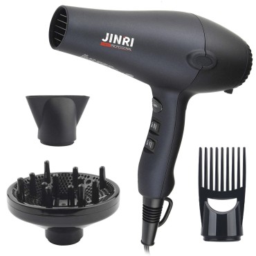 1875w Professional Tourmaline Hair Dryer,Negative Ionic Salon Hair Blow Dryer,DC Motor Light Weight Low Noise Hair Dryers with Diffuser & Concentrator & Comb