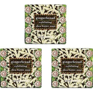 Greenwich Bay Exfoliating Spa Soap, Shea Butter, and Cocoa Butter. Blended with Loofah and Apricot Seed, No Parabens, No Sulfates 6.35 Oz. (3 Pack) … (Gingerbread)