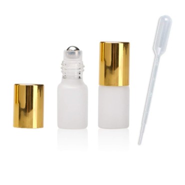 12Pcs 3ml Refillable Empty Frosted Glass Roller Bo...