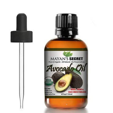 Avocado Oil USDA Certified Organic,Natural Cold Pressed -Massage Body Oil Moisturizer-Rich in Vitamin E and Oleic Acid