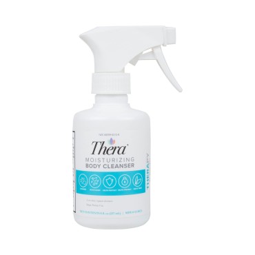 Thera Moisturizing Body Cleanser, Rinse-Free Lotion for Skin and Face, 8 oz Spray Bottle, 1 Count