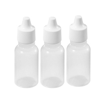 50PCS 15ML 0.5OZ Transparent Empty Plastic Dropping Bottles with White Screw Cap Eyedrop Storage Holder Portable Refillable Squeezable Container Cosmetic Makeup Tools Jar Pot for Travel Daily Life
