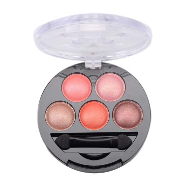 Mallofusa 5 Colors Eye Shadow Palette Powder Metallic Shimmer Eyeshadow Palette (Romantic Pink) 4.7oz