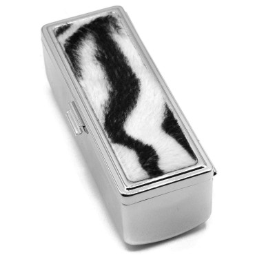 Zebra Print Boxed Travel Lipstick Case With Mirror...