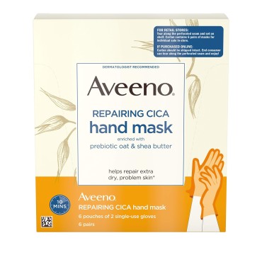 Aveeno Repairing Cica Hand Mask With Prebiotic Oat...