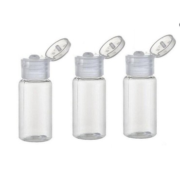 12Pcs 15ml/0.5oz BPA Free Empty Clear Plastic Bottle With Clear Flip Cap Jar Pot Vial Container For Emollient Water Sample Shower Gel Makeup Lotion Emulsion