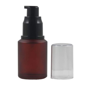 1PCS 30ML 1OZ Rose Red Empty Frosted Glass Pump Bo...