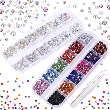 3000 PCS Rhinestones for Craft, PHOGARY AB Rhinest...