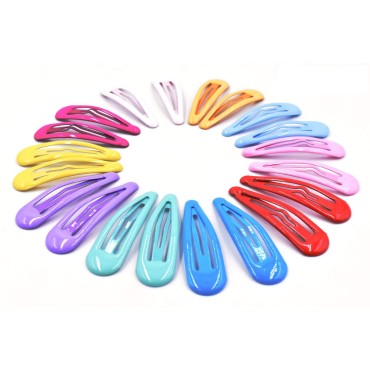 Art&Beauty 10 Pairs Colorful Glossy Snap Prong Clips Bendy Hair Clips Barrettes for Ladies Girls Women Adults Hair Bow By Art&Beauty
