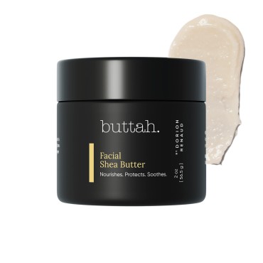 Buttah Skin Facial Shea Butter 2oz - Organic Whipped Virgin Raw Moisturizer for All Skin Tones - Hydrating & Natural