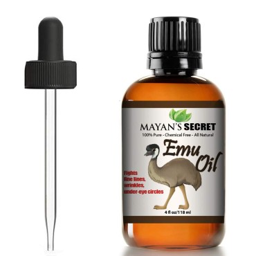 Mayan's Secret Emu Oil: A 100% pure and natural 4-ounce solution, perfect as a hair strengthener and skin moisturizer.