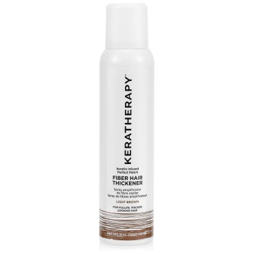 Keratherapy Keratin Infused Perfect Match Fiber Hair Thickener Spray, Light Brown, 4 fl. oz., 140 ml - Volumizing, Thickening, & Concealing Hairspray for Scalp Coverage, Roots & Thinning Areas