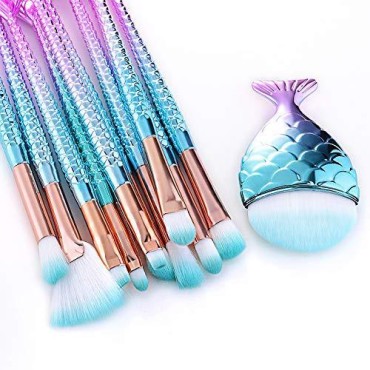 The Original Mermaid Makeup Brush Set, Light Blue ...
