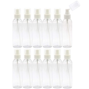 TrendBox 12 Pack Plastic Empty Bottles with Duckbill Pump Cap for Shampoo, Lotions, Liquid Body Soap, Cream (4 oz / 120 ml)