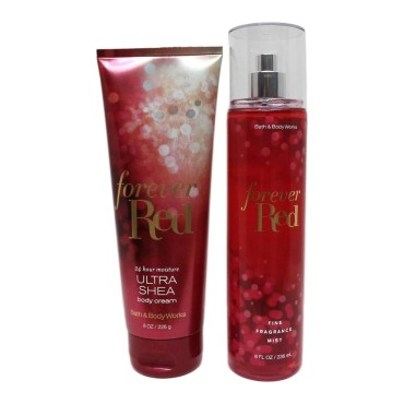Bath & Body Works Forever Red Set - Fine Fragrance Mist and Ultra Shea Body Cream - Full Size - Packaging Varies