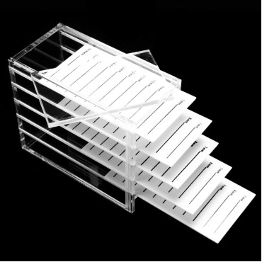 5 Layers Acrylic False Eyelash Organizer Case, Cosmetic Makeup Storage Box for Grafting Lash Extension