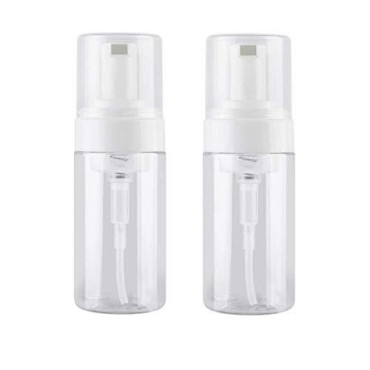LASSUM 2 Pieces Clear Plastic Foamer Liquid Soap Pump Bottle Travel Foaming Soap Dispenser,100ML