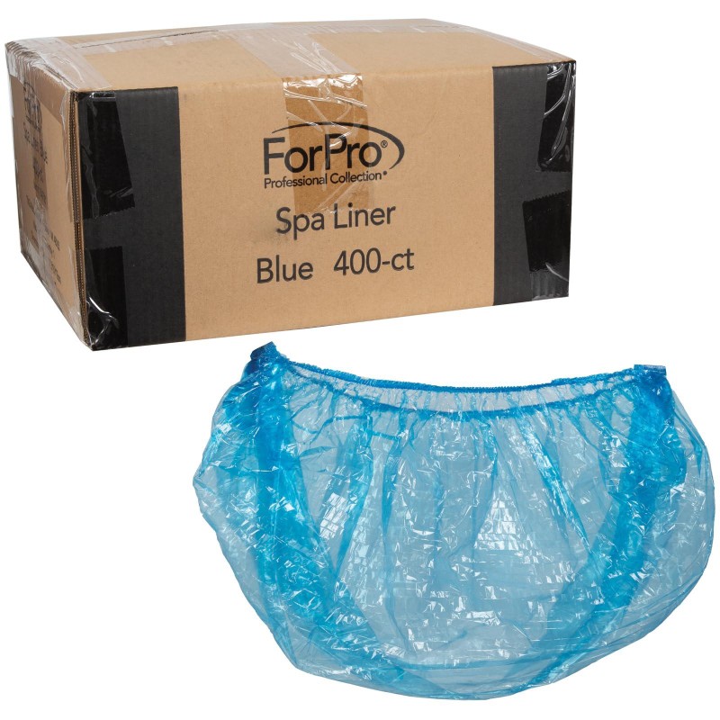 ForPro Basics Spa Liners, Blue, Fit All Pedicure Spas, Disposable Pedicure Liners, 400-count