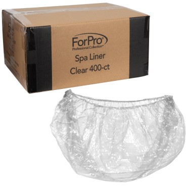 ForPro Spa Liners, Clear, Fit All Pedicure Spas, Disposable Pedicure Liners, 400-Count