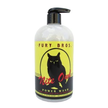 Fury Bros. Nite Owl Premium Hand & Body Power Wash From Lavender, Vetiver, and White Musk | All Natural, Vegan Friendly With Pumice Scrub | Made In The USA | 16 oz