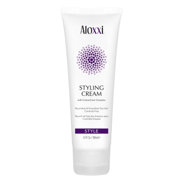 ALOXXI Ultra Hydrating Hair Styling Cream - Smoothing Styling Cream with Kokum Butter & Buriti Oil - Safe for Color Treated Hair - Hydrating Cream for Thick Body, Texture & Shiny Hair, 3.4 Fl Oz