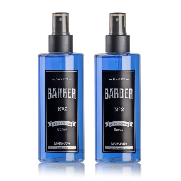 Marmara Barber Cologne - Best Choice of Modern Barbers and Traditional Shaving Fans (No 2 Blue, 250ml x 2 Bottles)