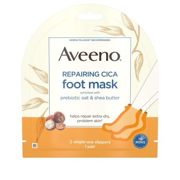 Aveeno Repairing CICA Foot Mask with Prebiotic Oat...
