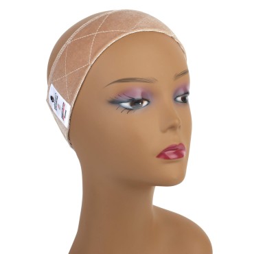 MainBasics Wig Grip Band for Keeping Wigs in Place Adjustable Velvet Wig Headband (Beige)