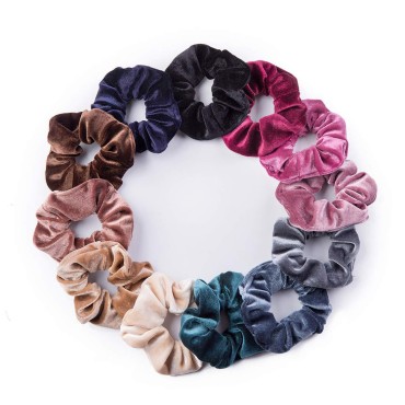 12 Pack Velvet Hair Scrunchies Scrunchy Hair Ties ...