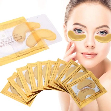 Sonew Gold Eye Dark Circle Eye Bag Remove Anti-aging Anti-wrinkles Eye Care Collagen Patches for Puffy Eyes - 10Pcs