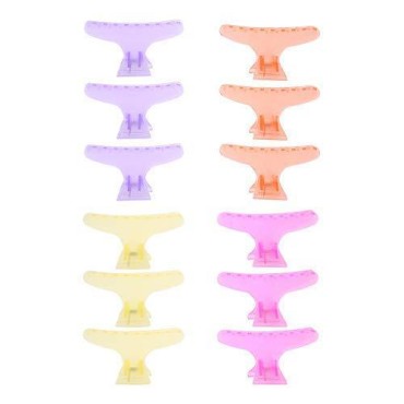 12Pcs / Set Colorful Hair Clips Lovely Butterfly Holding Hair Hold Clip Hair Section Claw Clamps Hairdressing Tool(Clear)