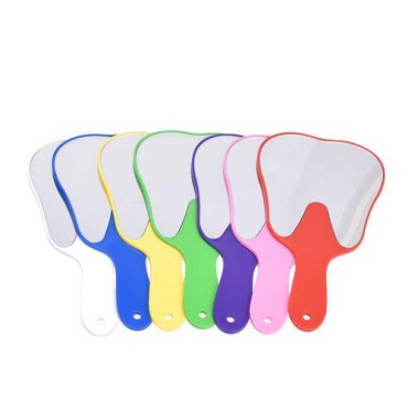 BONEW Handle Dental Mirror, 7 Colors Fashionable Useful Cute Plastic Handle Tooth Dental Care Hand Mirror Tool