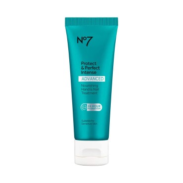 No7 Protect & Perfect Intense Advanced Nourishing Hand and Nail Cream - Anti Aging Hand Cream with Vitamin B5 - Contains Matrixyl 3000+ Collagen Peptide Anti Wrinkle Technology (75 ml)