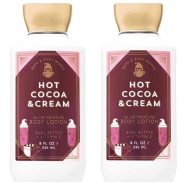 Bath & Body Works Hot Cocoa & Cream Super Smooth Body Lotion 8 fl.oz Pack of 2