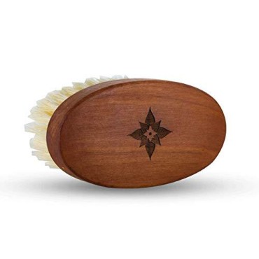 Noniko - Natural Bristle & Pearwood Dry Brush -Exfoliates Dead Skin Cells, Unclogs Pores, Boosts Energy - for Skin Health & Beauty