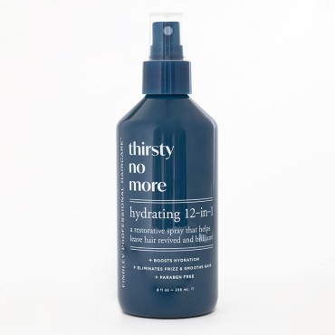 Findley Thirsty No More Hydrating 12-in-1 Leave-in Hair Treatment Spray - Restore Dry Hair | Hydrate, Nourish, Strengthen | Control Frizz (8 ounces)