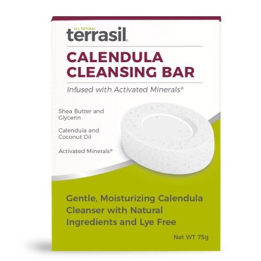 Terrasil Calendula Moisturizing Soap Bar for Itchy Skin, Burns, Scrapes, Sunburn Relief, Bug Bite Itch Relief, Anti Itch Soap, 75g