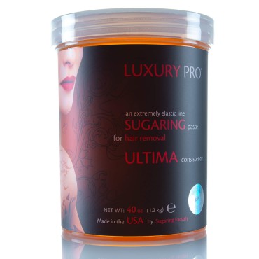Sugaring Paste Luxury Pro - Organic Hair Removal - Hard - Paste for Brazilian Bikini 40 oz / 2.5 lbs - Sugar Wax Hair Remover - Professional Skills Required