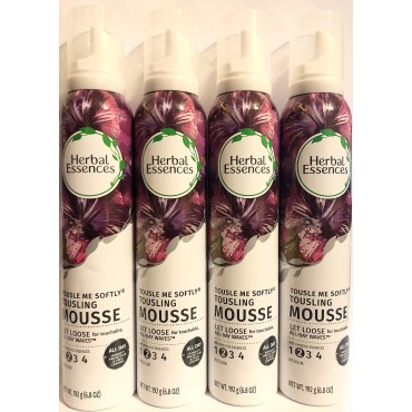 Herbal Essences Hair Mousse - Tousle Me Softly - Medium Hold (2) - Net Wt. 6.8 OZ (192 g) Per Can - Pack of 4 Cans