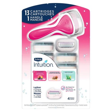 Schick Intuition Variety Value Pack, 1 Razor Handle & 13 Assorted Refilled Cartridges Total
