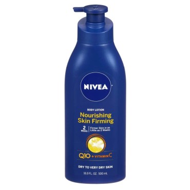 NIVEA Lotion Nourishing Skin Firming 16.9 Ounce Pump (500ml) (2 Pack)
