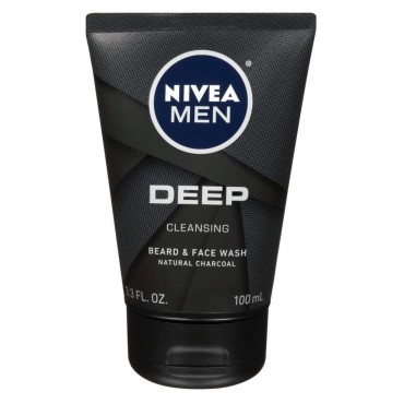Nivea Men Deep Cleansing Beard And Face Wash 3.3 Ounce (100ml) (2 Pack)